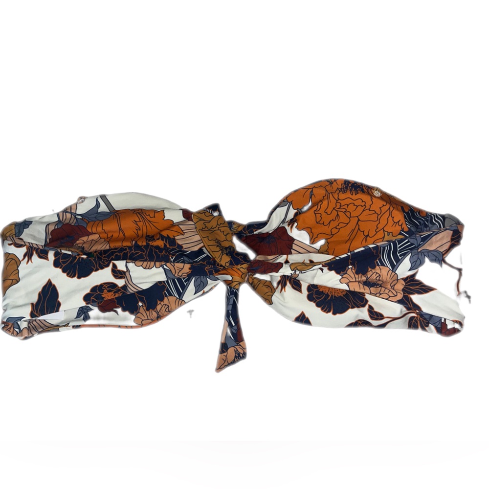 NEW O'Neill Corinna Floral Print Knot Bandeau Bikini Top XL - Picture 3 of 6